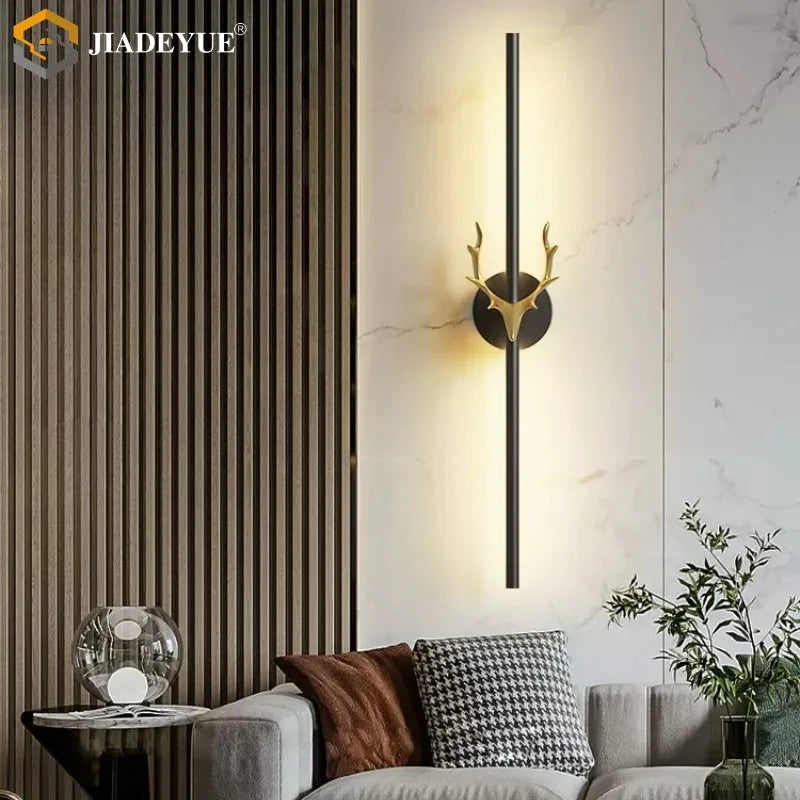 Afralia™ Deer Horn LED Wall Lamp for Staircase & Bedroom Decor