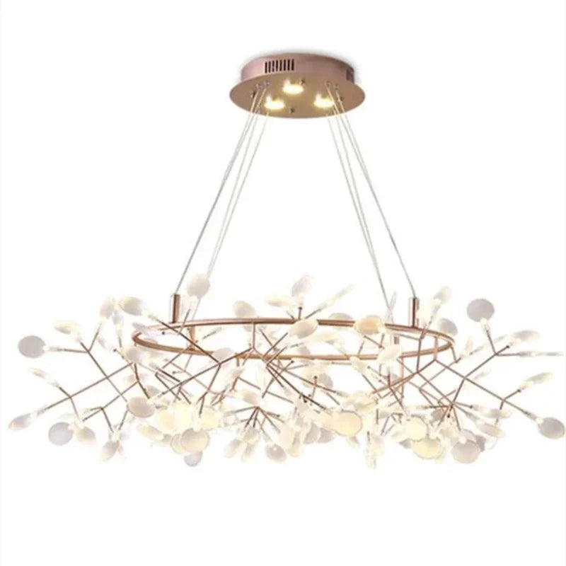 Afralia™ Nordic Firefly LED Chandelier in Rose Gold/Black for Dining and Restaurant