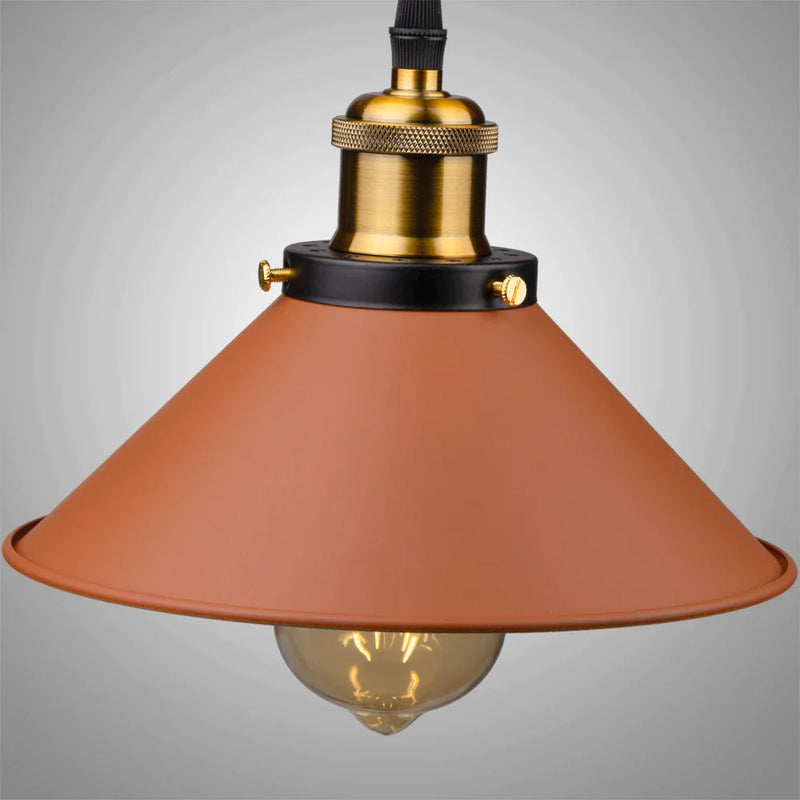 Afralia™ Industrial Farmhouse Brown Pendant Light for Kitchen Island, Barn, Dining Room