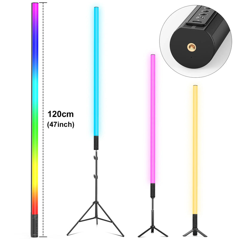 Afralia™ 120cm RGB Light Stick: APP Controlled LED Atmosphere Lamp for Festivals & Clubs.