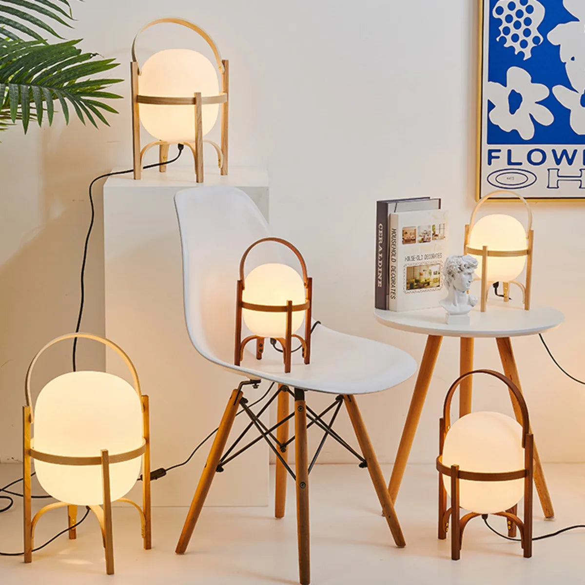 Afralia™ Glass & Wood/Metal Table Lamp - Japanese Style Room Light