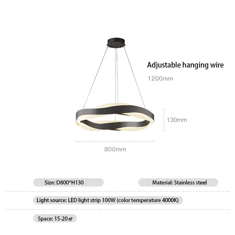 Afralia™ Elegant Black Circle Chandeliers | Luxury Acrylic Pendant Light for Home Living Room