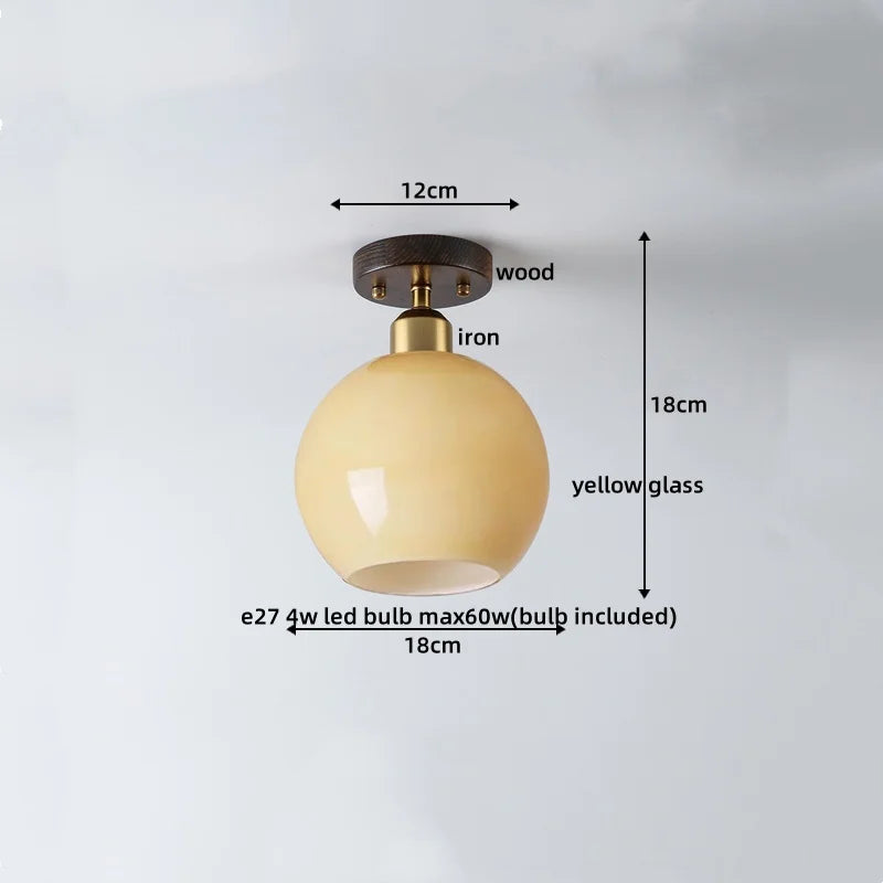 Afralia™ LED Ceiling Lamp Japanese Style Glass Modern Living Room Lighting