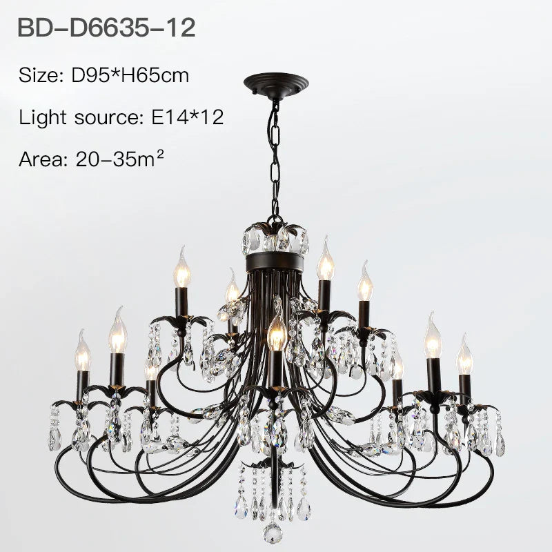 Afralia™ Nordic Crystal Flower LED Chandelier - Luxury Minimalist Retro Light Fixtures
