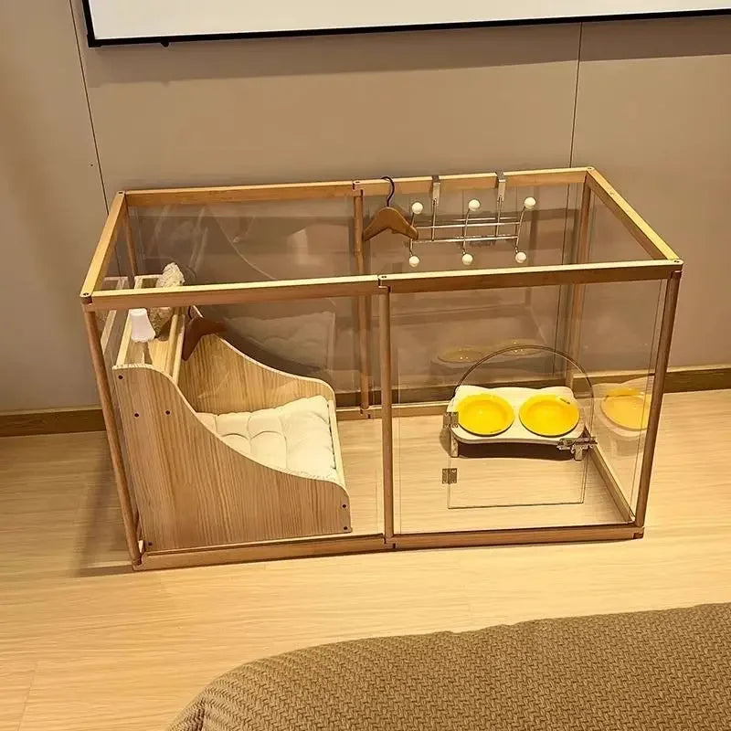 Afralia™ Pet Pen Dog Cage with Fence and Isolation Gate for Small to Medium Dogs