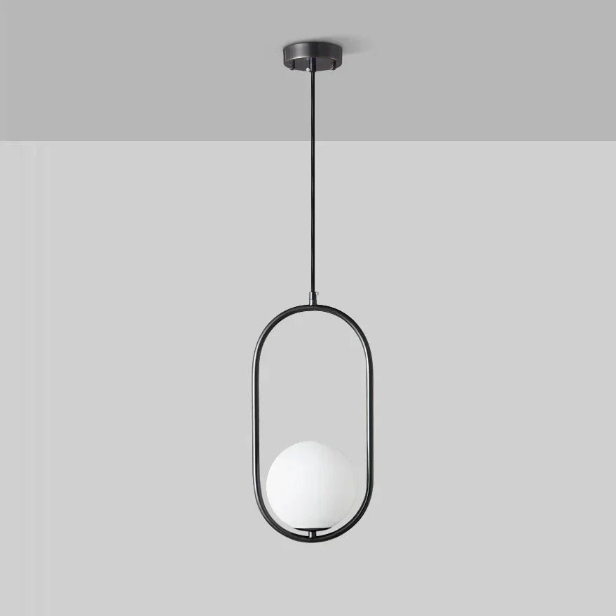 Afralia™ Glass Ball Ring Pendant Lamp for Living Dining Bedroom