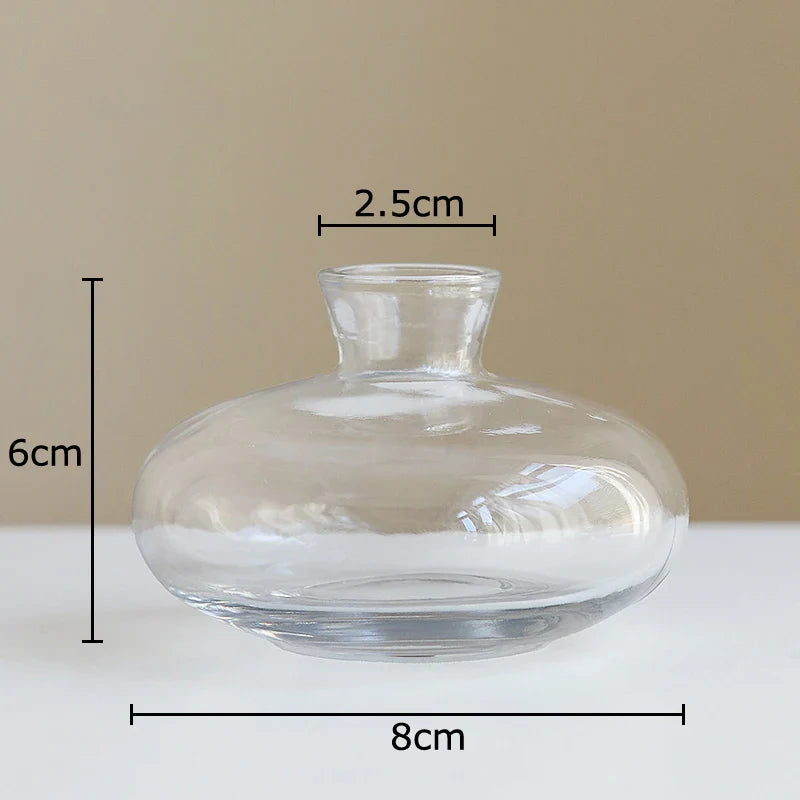Afralia™ Small Glass Vase for Table Decoration Room Aesthetic, Multi Style Floral Pots