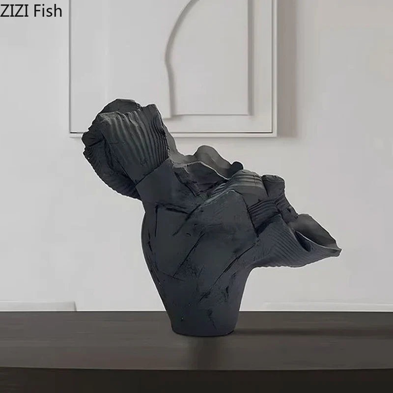 Afralia™ Irregular Shape Vase: Abstract Desk Decoration for Aesthetic Room Decor