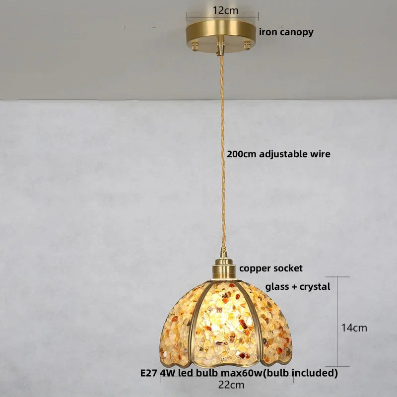 Afralia™ Luxury LED Crystal Pendant Light Fixture with Copper Socket