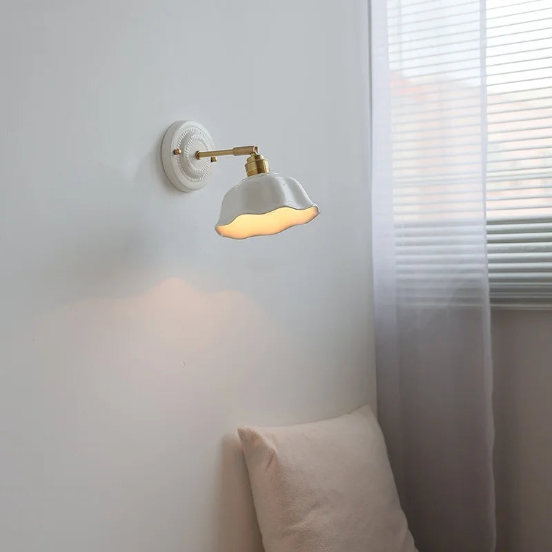 Afralia™ Nordic Style LED Wall Lights Ceramic Bedroom Living Room Modern Lamparas