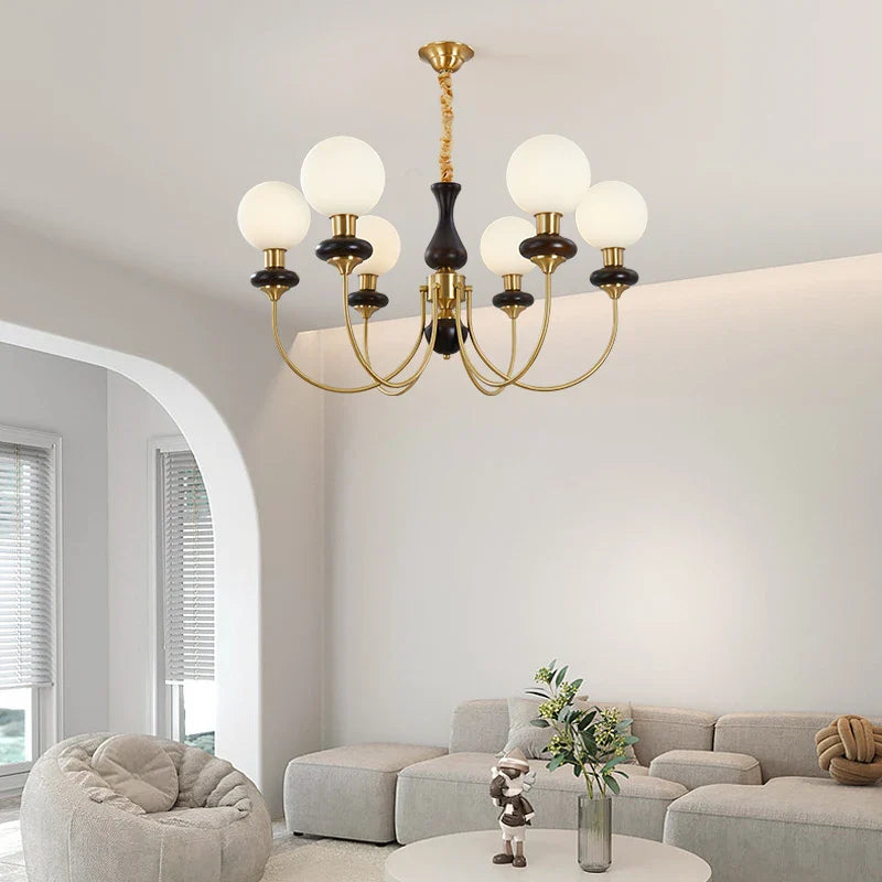 Afralia™ Nordic Copper Chandelier: Elegant Magic Bean Molecule Light for Living, Dining & Bedroom.