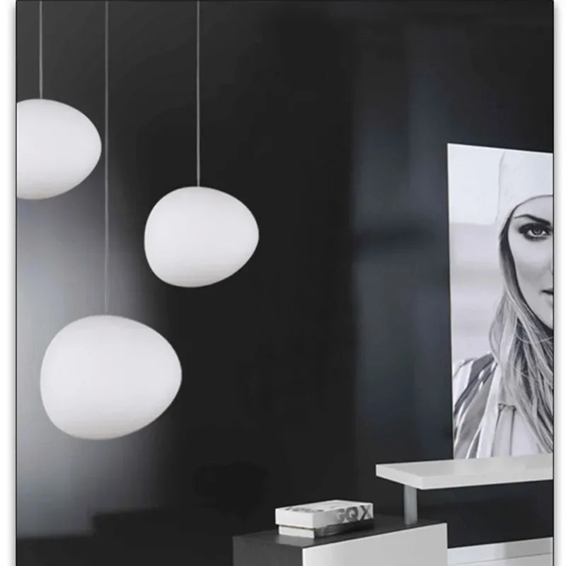 Afralia™ Gregg Glass Pendant Lights for Living Room, Bedside, Modern Round Ceiling Lamps