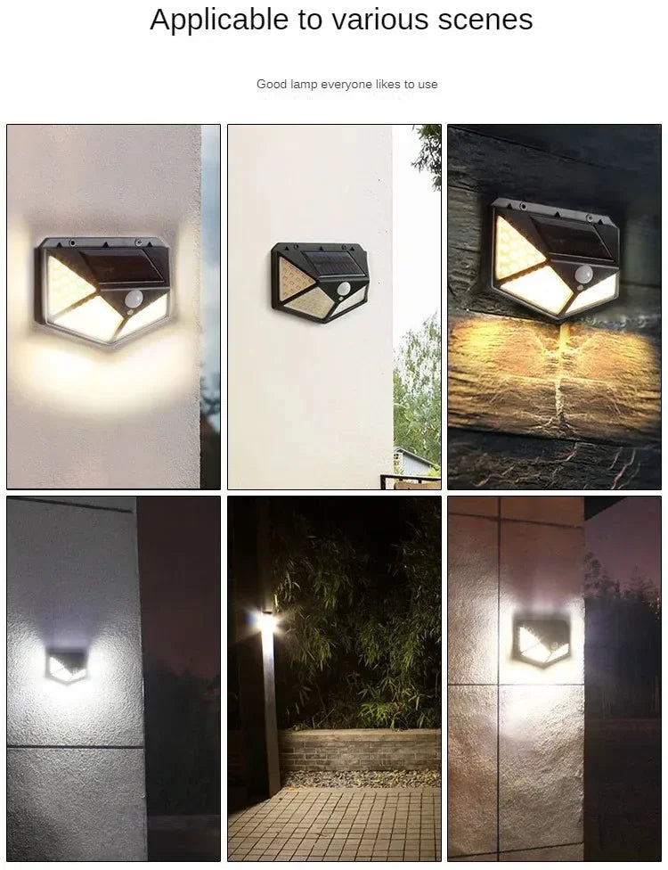 Afralia™ Solar Motion Sensor Wall Light for Outdoor Garden Pathway with 200LEDs, Waterproof