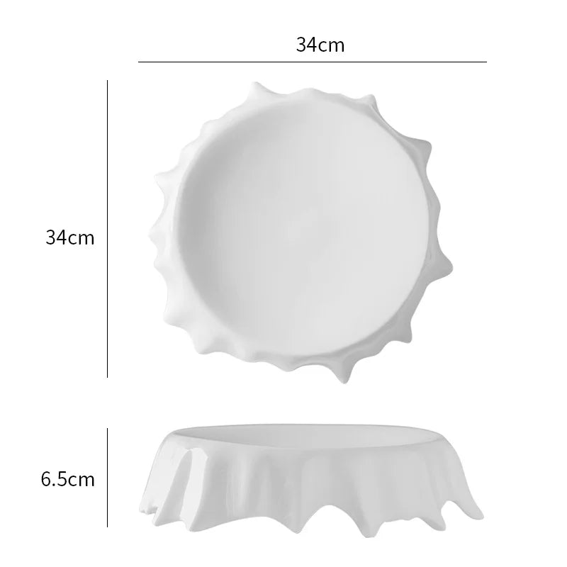 Afralia™ Ceramic Irregular Plate Set: Dinner, Steak, Dessert, Snack, Pasta, Cake - Solid Color Tableware