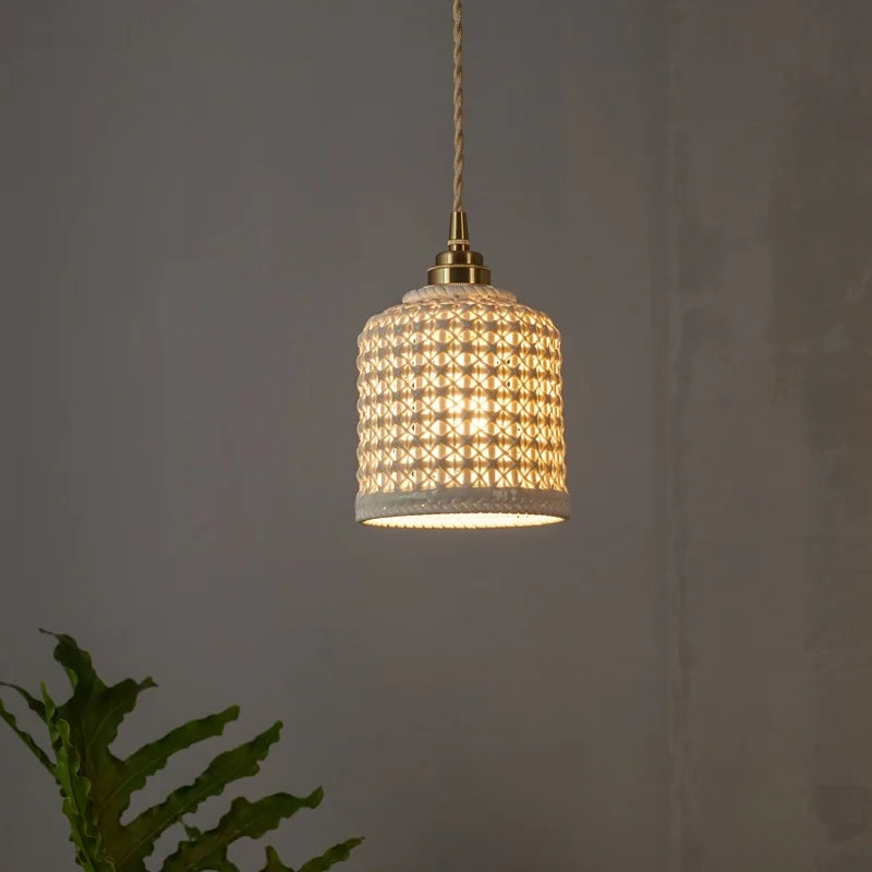 Afralia™ Nordic Ceramic LED Pendant Lamps Modern Minimalism Hanging Light for Home Decor