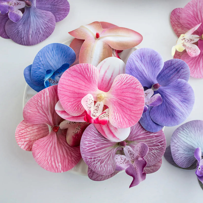 Afralia™ Thai Butterfly Orchid Artificial Flowers - Wedding Bridal Hair Clips & DIY Gift Decor