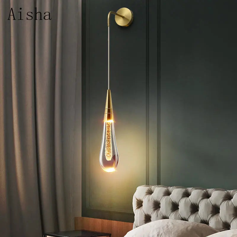 Afralia™ Crystal LED Wall Lamp: Elegant Bedside Lighting for Home Decor & Ambiance