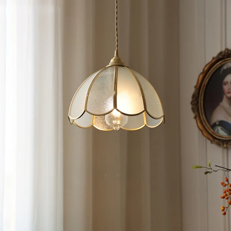 Afralia™ Antique Glass LED Pendant Lamp, Adjustable Loft Kitchen Light Fixture