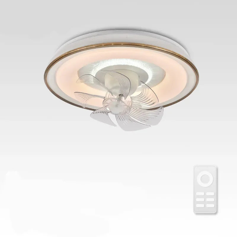 Afralia™ LED Fan Lights Ceiling Lamp with Remote Control - Three Colors, Dimmable for Bedroom-Living Room
