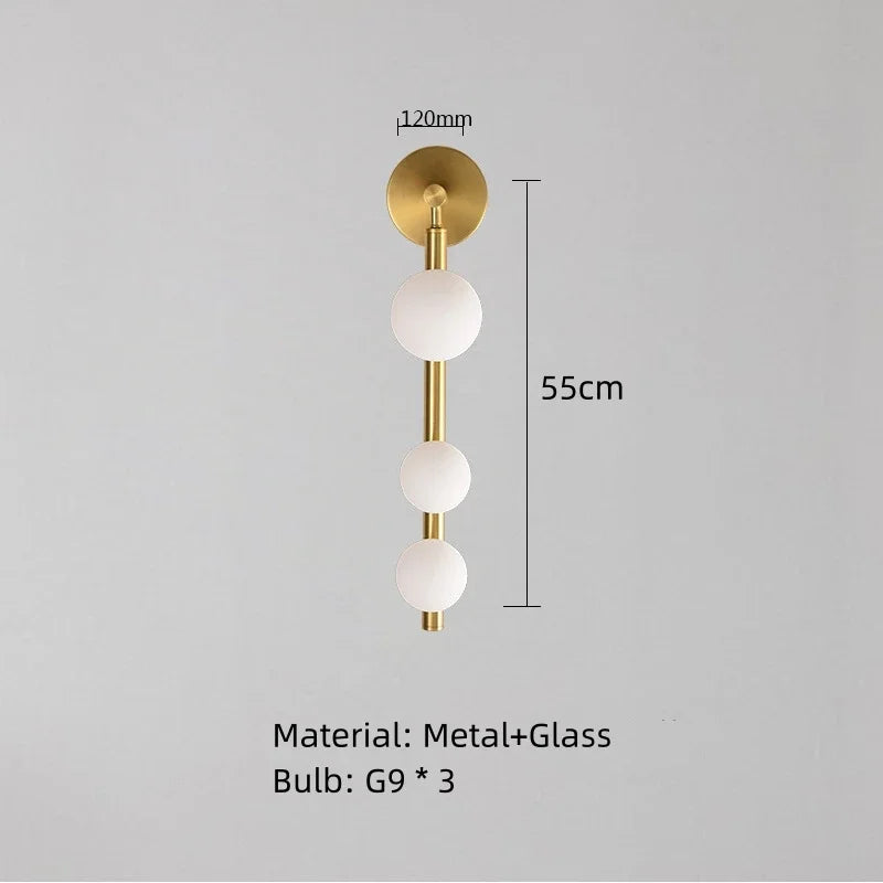 Afralia™ White Glass Ball Wall Sconce Lamp for Parlor, Bedroom, Dining Room