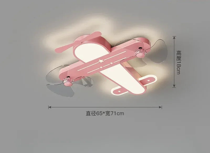 Afralia™ Kids Room Airplane Ceiling Fan Light Fixture