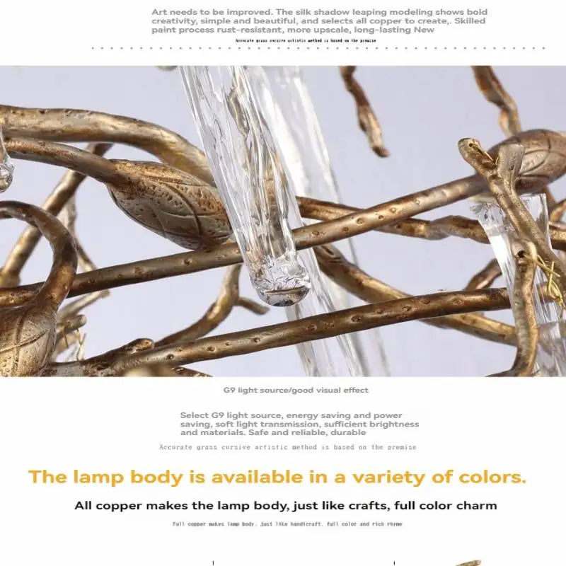 Afralia Crystal High Ceiling Staircase Chandelier Branch Hanging Loft Stairway Brass