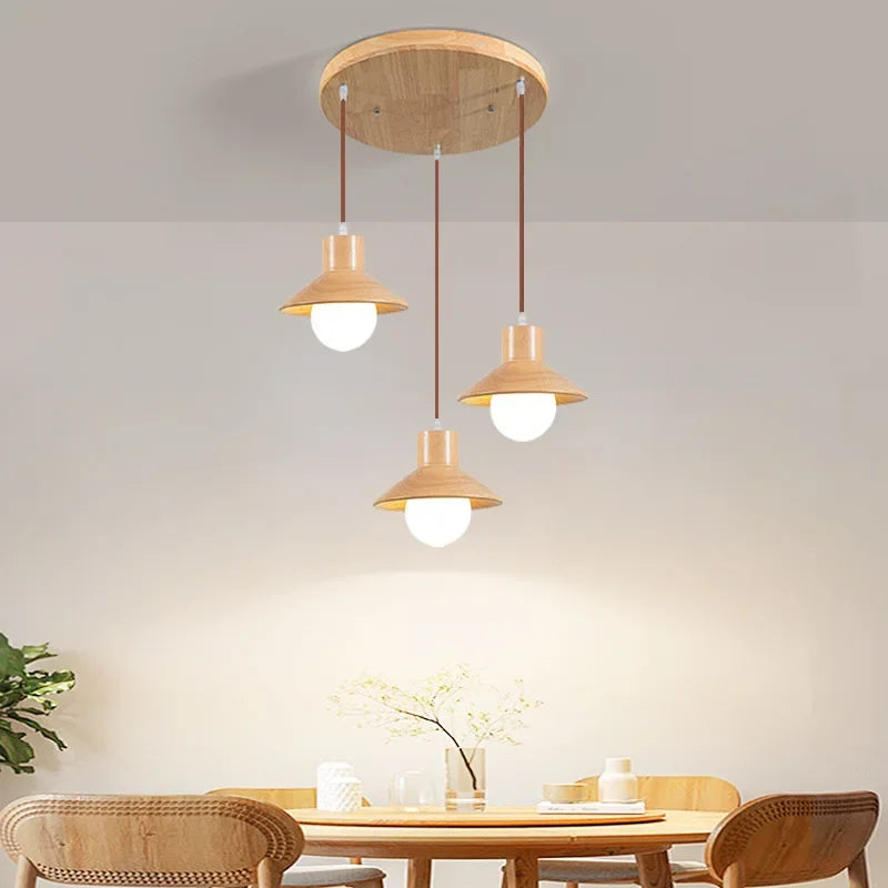 Afralia™ Wood Pendant Lights Set of 3 for Kitchen & Home Decor