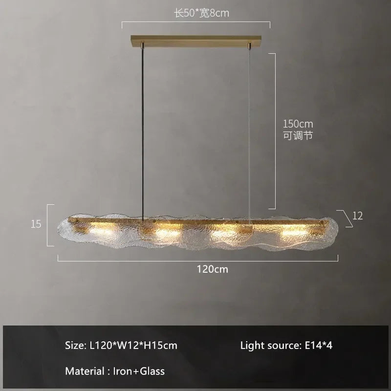 Afralia™ Water Ripple Glass Dining Chandelier: Modern Luxury LED Chandelier for Dining Room
