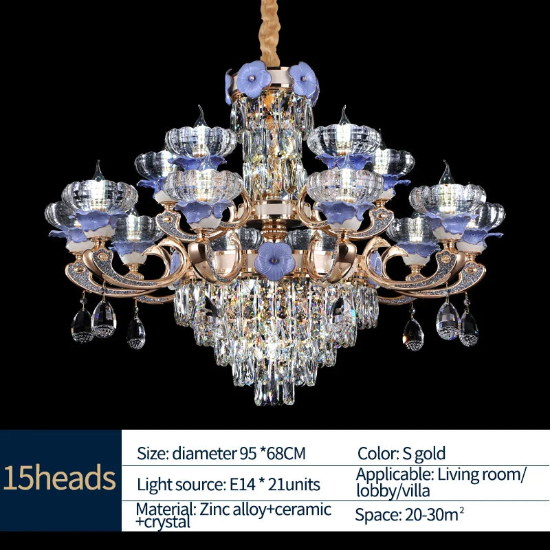 Afralia™ Crystal Candle Chandelier: Elegant Lighting for Villa, Apartment & Staircase