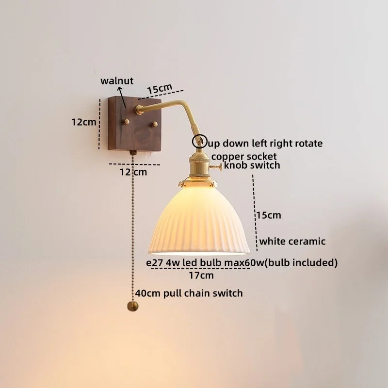 Afralia™ LED Wall Sconce Pull Chain Switch Modern Style Light Fixtures