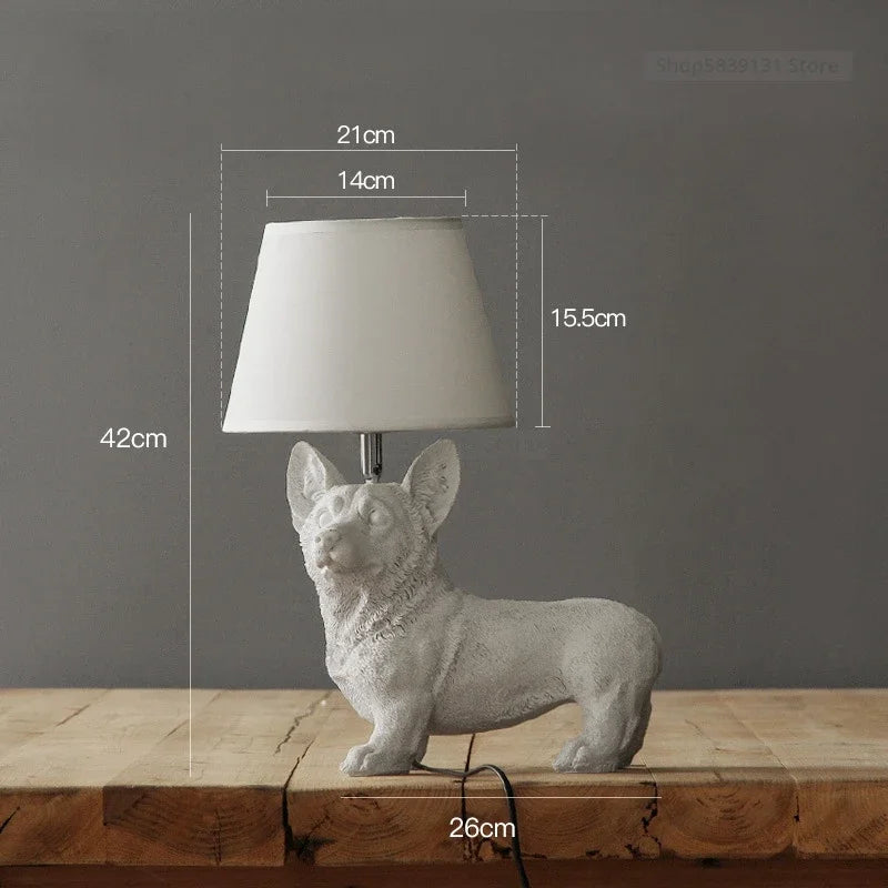 Afralia™ Nordic Puppy LED Table Lamp, Modern Decorative Bedroom Light Fixture