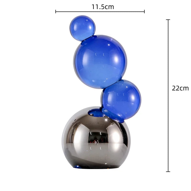 Afralia™ Crystal Bubble Decor Spheres Spliced Glass Ball Figurines Home Decor Accessories