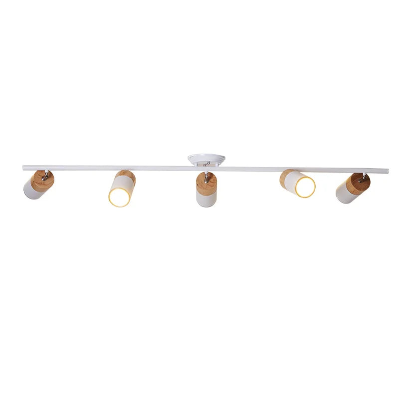 Afralia™ Nordic Wood Chandeliers & Spotlights - Black/White Decor Lighting for Living Room, Bedroom & Corridor