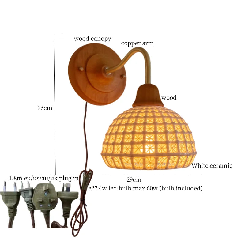 Afralia™ Ceramic Flower LED Wall Light Fixture, Nordic Design for Bedroom, Living Room