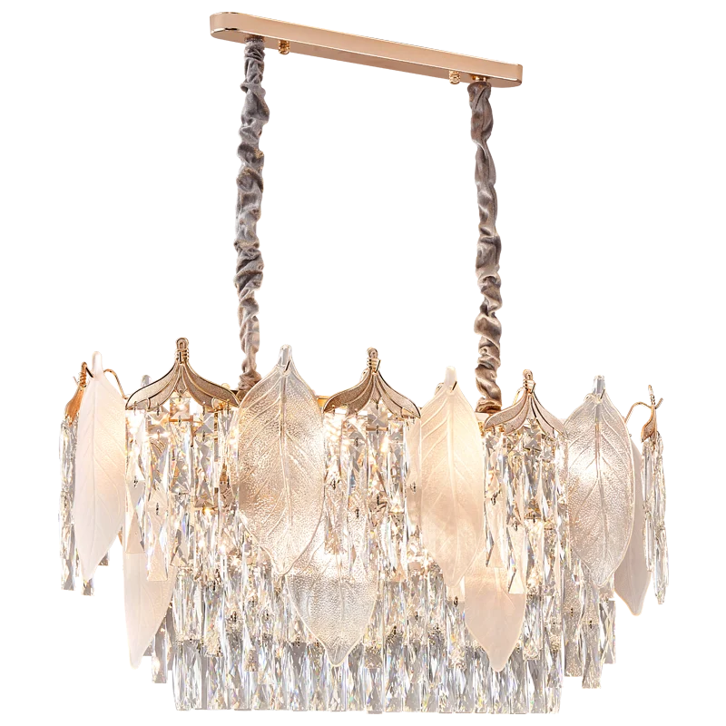 Afralia™ Crystal Leaves Chandelier: Elegant Postmodern Lighting for Living Room, Dining Room, Bedroom