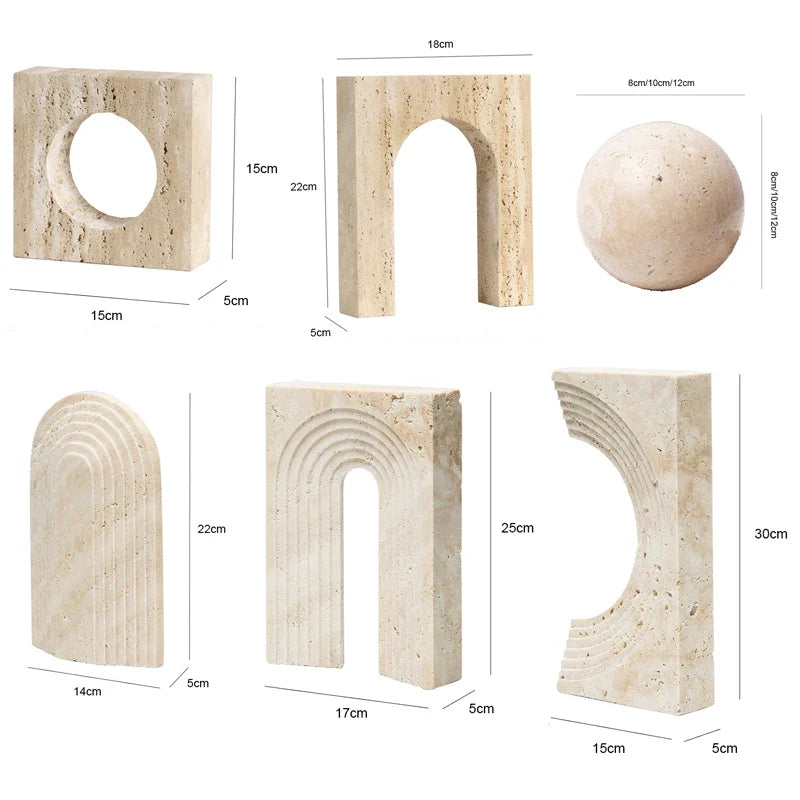 Afralia™ Marble Archway Stone Table Decoration Crafts - Luxury Minimalist Geometric Home Decor
