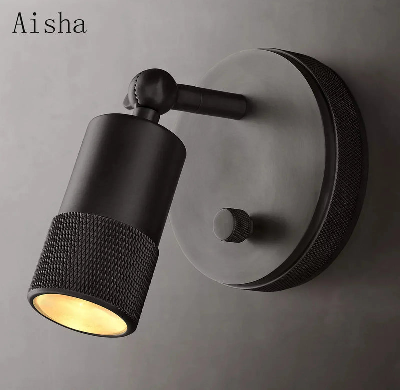 Afralia™ Minimalist Wall Lamp Sconce Aluminum/Copper/Black/Chrome Adjustable Direction Bedroom Living Room Decor