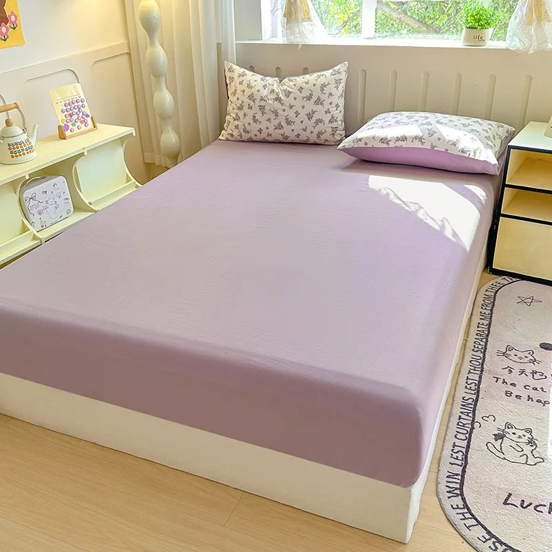 Afralia™ Double Bed Elastic Fitted Sheet - Dust-Proof Microfiber Mattress Cover