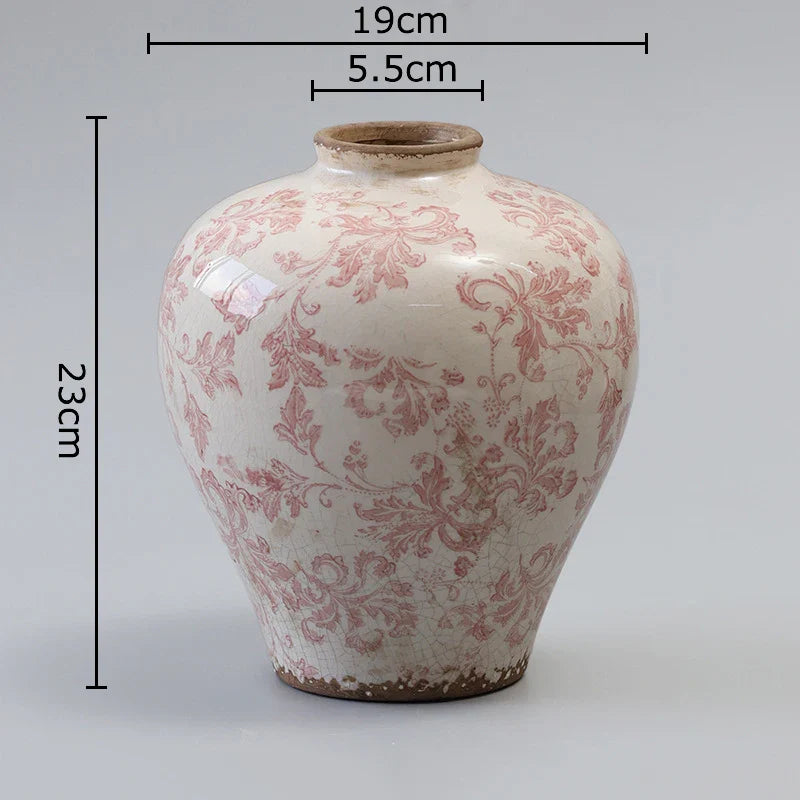 Afralia™ Cracked Texture Blue & White Porcelain Vase, Table Decor, Flower Arrangement Aesthetic