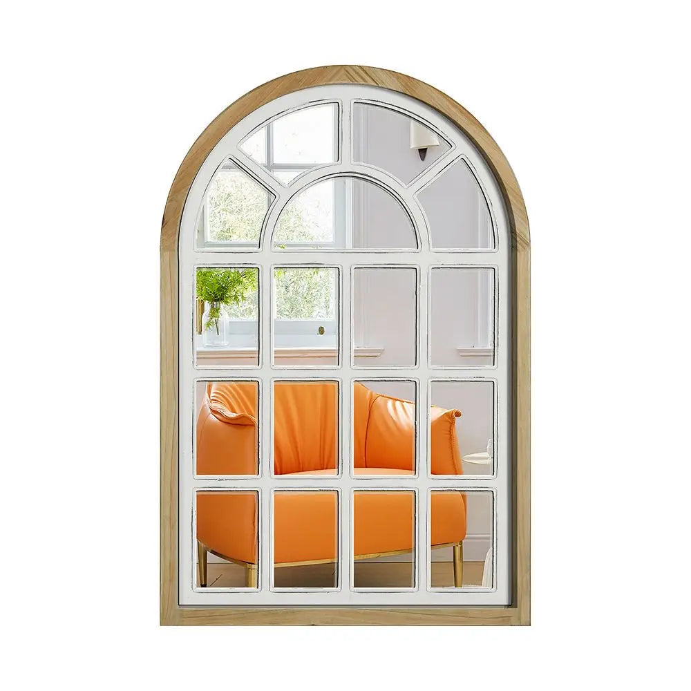 Afralia™ Gothic Rose Window Carved Mirror for Wall Decor in Living Room, Bedroom