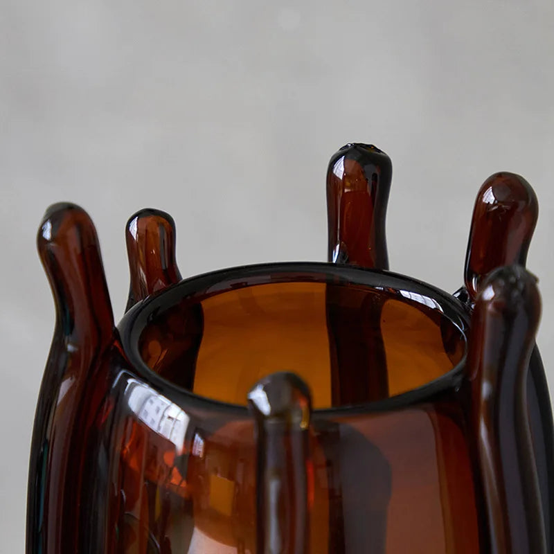 Afralia™ Handcrafted Silk-wrapped Glass Vase - Home Decoration & Flower Arrangement