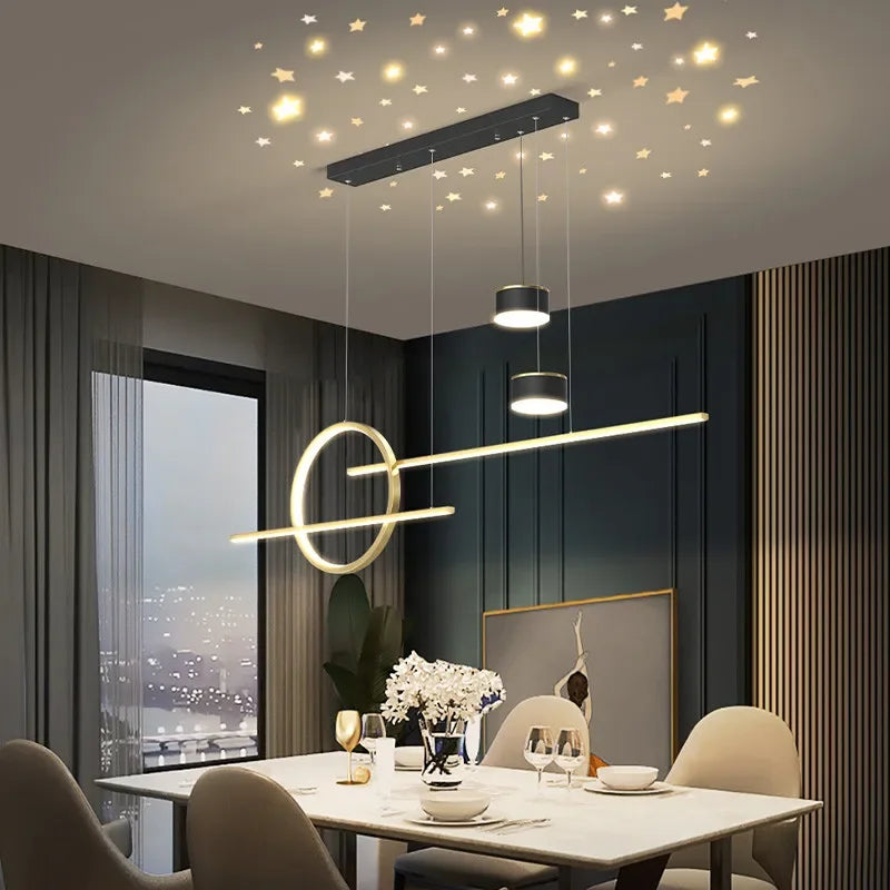 Afralia™ Modern Starry LED Chandelier: Stylish Nordic Design for Dining Room, Cafe, and Bar