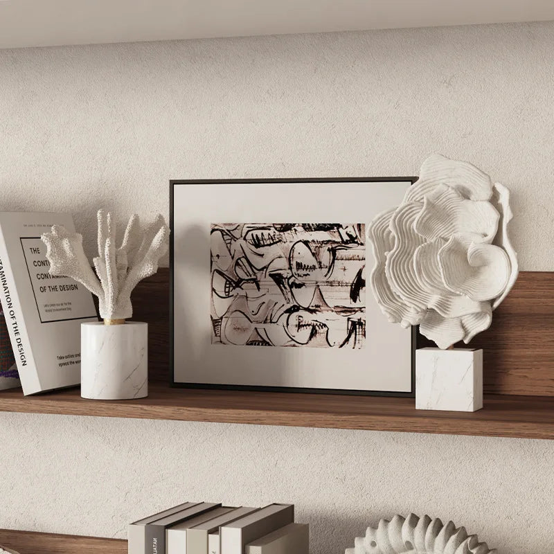 Afralia™ Resin Handicraft Sea Shell Clamshell Decorative Figurines Home Decoration