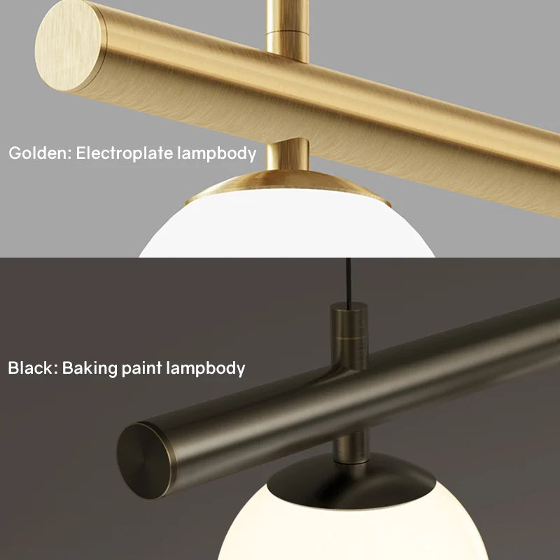 Afralia™ LED Linear Hanging Lamp for Home Modern Minimalist Living Room Chandelier