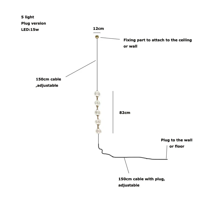 Afralia™ Pearl Necklace Design LED Chandelier for Dining Room Staircase Decor