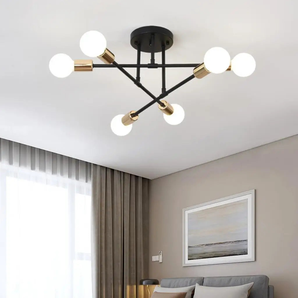Afralia™ Nordic Minimalist LED Ceiling Chandelier Black Gold for Living Rooms Bedrooms