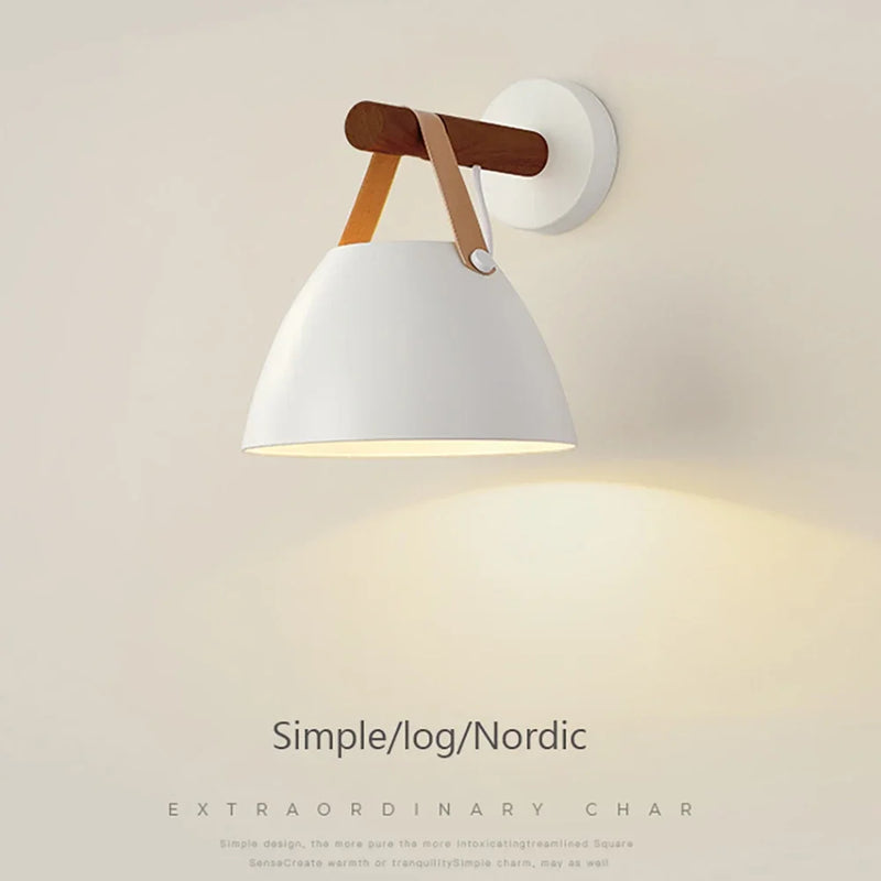 Afralia™ Nordic Wooden LED Wall Lamp