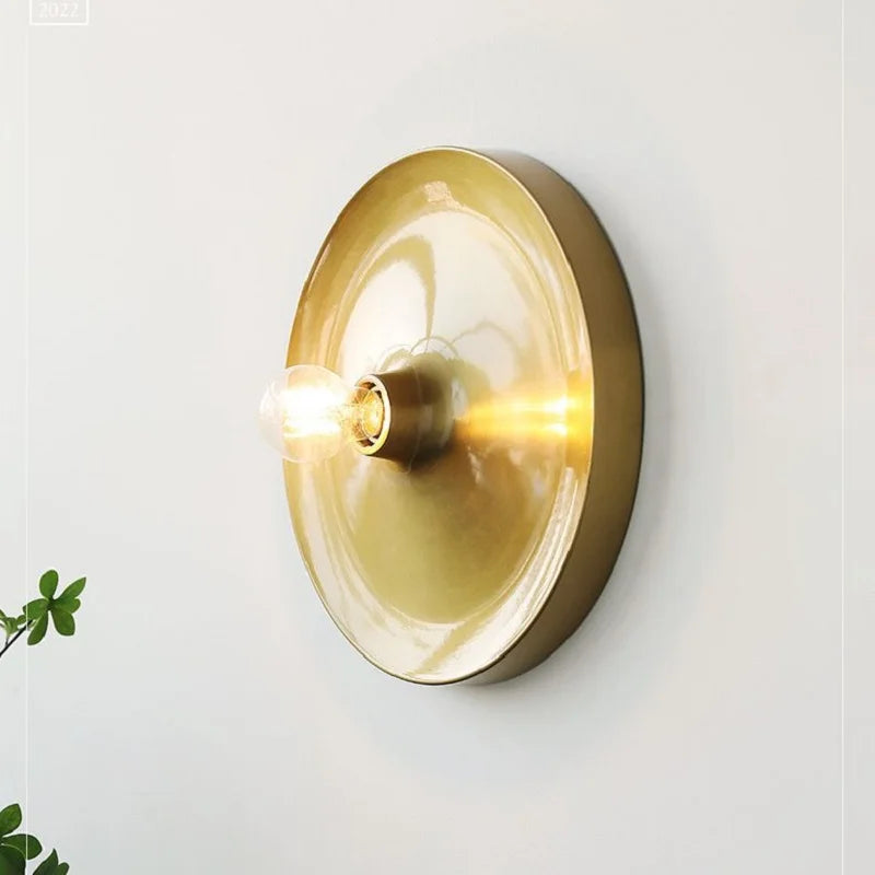 Afralia™ Silver Ripple Saucer Wall Lamp: Modern Hallway & Living Room Light