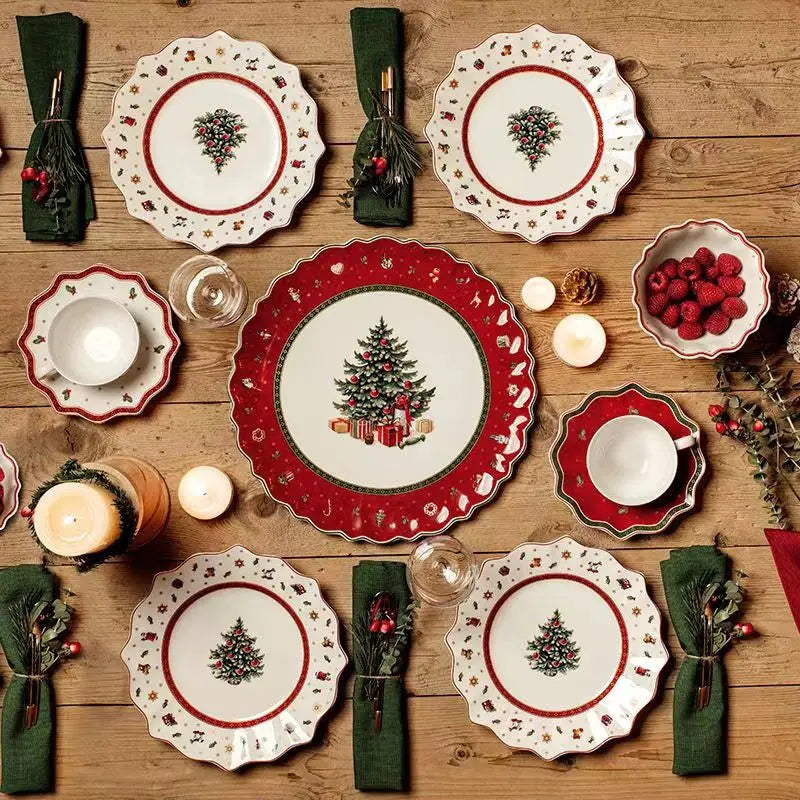 Afralia™ Christmas Porcelain Tableware Set