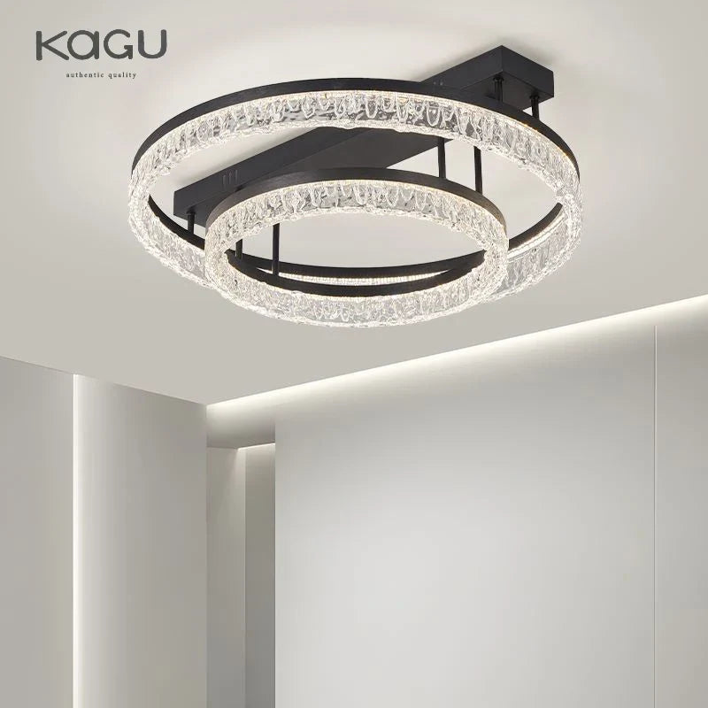 Afralia™ LED Ring Chandelier with Remote Control - Modern Ceiling Lamp for Home Décor